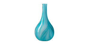 Odessa Feathered Light Blue Glass 12.5h Long Neck Bottle Vase (1)