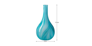 Odessa Feathered Light Blue Glass 12.5h Long Neck Bottle Vase (3)