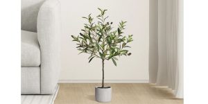 Olive Tree 28h” Cement Potted Faux Plant
