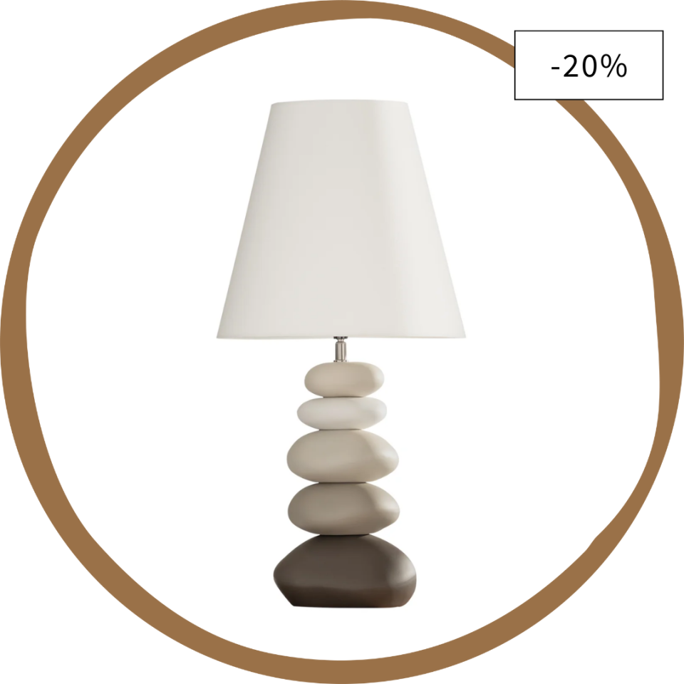 Oslo Ceramic Stacked Stone Table Lamp – Tall