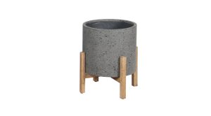 Patio Round Standing Pot – Grey Stone