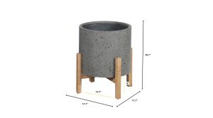 Patio Round Standing Pot – Grey Stone