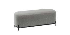 Pender Pin Leg Ashton Weave Upholstery Long Bench – Stone Grey