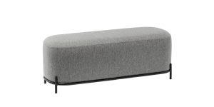 Pender Pin Leg Ashton Weave Upholstery Long Bench - Stone Grey (1)