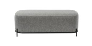 Pender Pin Leg Ashton Weave Upholstery Long Bench - Stone Grey (3)