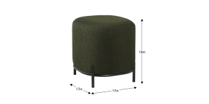 Pender Pin Leg Ashton Weave Upholstery Ottoman Stool – Hunter Green
