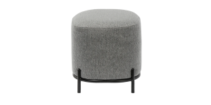 Pender Pin Leg Ashton Weave Upholstery Ottoman Stool – Stone Grey