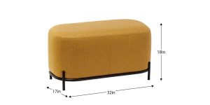 Pender Pin Leg Ashton Weave Upholstery Short Bench – Goldenrod