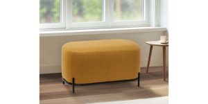 Pender Pin Leg Ashton Weave Upholstery Short Bench – Goldenrod