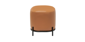 Pender Pin Leg Flat Grain Vegan Faux Leather Ottoman Stool – Caramel