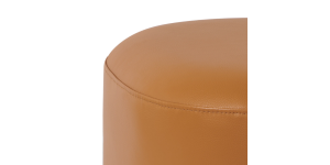 Pender Pin Leg Flat Grain Vegan Faux Leather Ottoman Stool – Caramel