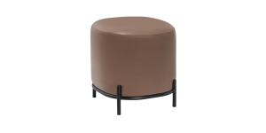 Pender Pin Leg Flat Grain Vegan Faux Leather Ottoman Stool – Cocoa