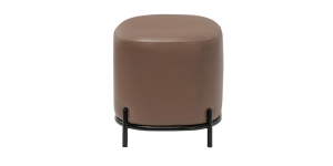 Pender Pin Leg Flat Grain Vegan Faux Leather Ottoman Stool – Cocoa