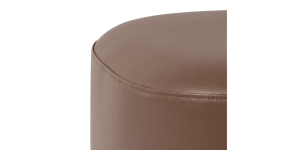 Pender Pin Leg Flat Grain Vegan Faux Leather Ottoman Stool – Cocoa