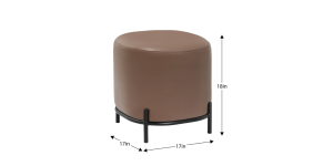 Pender Pin Leg Flat Grain Vegan Faux Leather Ottoman Stool – Cocoa