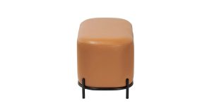 Pender Pin Leg Flat Grain Vegan Faux Leather Short Bench – Caramel