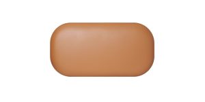 Pender Pin Leg Flat Grain Vegan Faux Leather Short Bench – Caramel