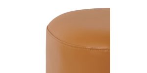 Pender Pin Leg Flat Grain Vegan Faux Leather Short Bench – Caramel