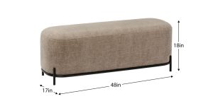 Pender Pin Leg Newport Weave Upholstery Long Bench – Taupe