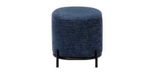 Pender Pin Leg Newport Weave Upholstery Ottoman Stool – Blue