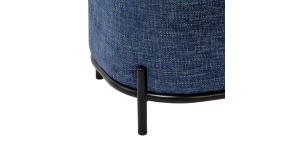 Pender Pin Leg Newport Weave Upholstery Ottoman Stool – Blue