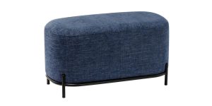 Pender Pin Leg Newport Weave Upholstery Short Bench - Blue (1)