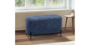 Pender Pin Leg Newport Weave Upholstery Short Bench – Blue