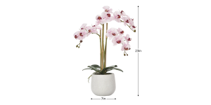 Phalaenopsis Potted 23″ Faux Triple Stem Orchid – Pink