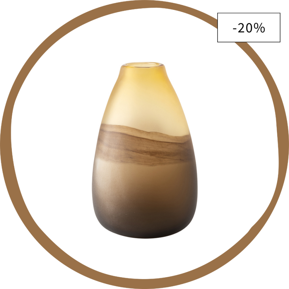 Pyla Large Yellow_Brown Glass Sand Dune Inspired Vase
