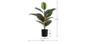 Rubber Tree 21h” Faux Potted Plant