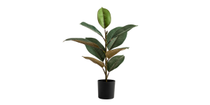 Rubber Tree 21h” Faux Potted Plant
