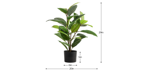 Rubber Tree 29h” Faux Potted Plant