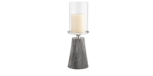 Sierra Glass Hurricane 13h” Aluminum Pillar Candle Holder