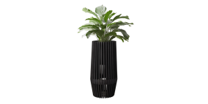 Summit Standing 30h” Black Acacia Wood PP Lined Planter