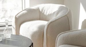 Duffy Swivel Chair  Teddy Cream