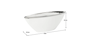 Talia Silver Trim 18″L Ceramic Boat Bowl