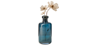 Tito Hand Blown Blue Glass 6h Bottle Vase (3)