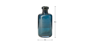 Tito Hand Blown Blue Glass 6h Bottle Vase (4)