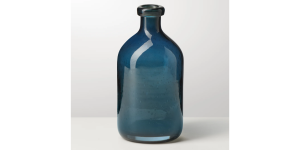 Tito Hand Blown Blue Glass 8h Bottle Vase (2)