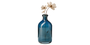 Tito Hand Blown Blue Glass 8h Bottle Vase (3)