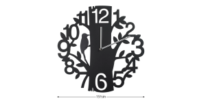 Tree Silhouette Motion Woodpecker 15.5″ Diameter Wall Clock