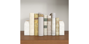 Wyatt Wood And Marble Bookends, S2