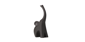 Whimsical Elephant 10h Ceramic Decor Sculpture - Matte Brown (1)