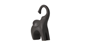 Whimsical Elephant 8.5h” Ceramic Decor Sculpture – Matte Brown