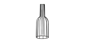 Wire Bottle Shape 10.5h Pendant Hanging Tube Vase - Black (1)