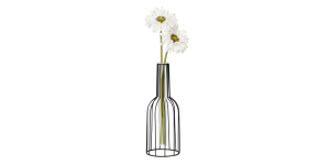 Wire Bottle Shape 10.5h Pendant Hanging Tube Vase - Black (3)