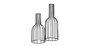 Wire Bottle Shape 10.5h Pendant Hanging Tube Vase - Black (5)