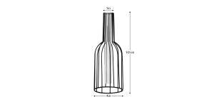 Wire Bottle Shape 10.5h Pendant Hanging Tube Vase - Black (6)