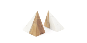 Zion Wood And Marble Bookends, S2