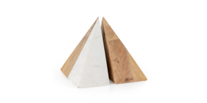 Zion Wood And Marble Bookends, S2